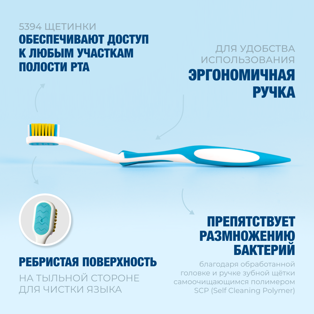 Биорепейр изогнутая детская от 6 до 12 лет (голубая)