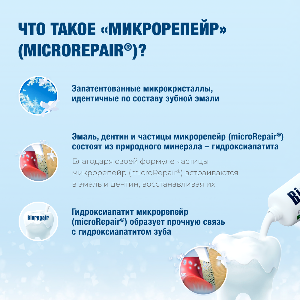 Биорепейр средней жёсткости изогнутая для комплексной защиты (голубая)