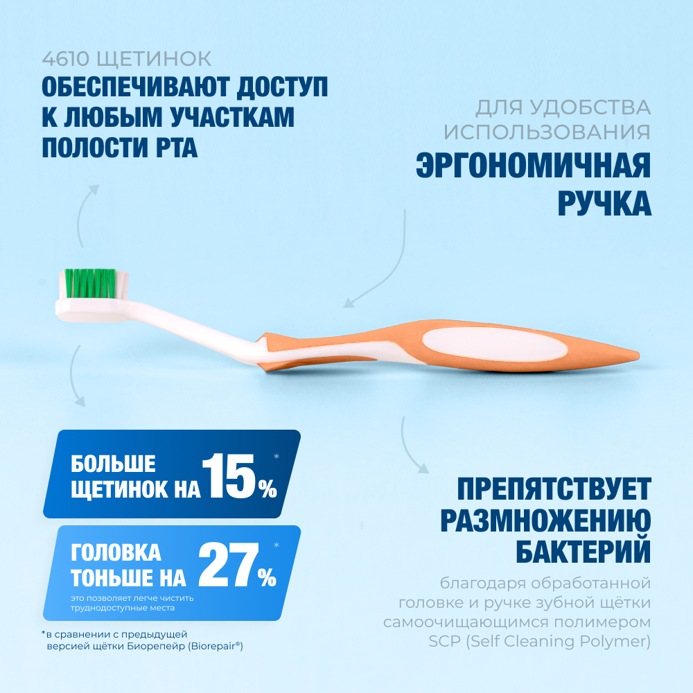 Биорепейр средней жёсткости изогнутая для комплексной защиты (персиковая)