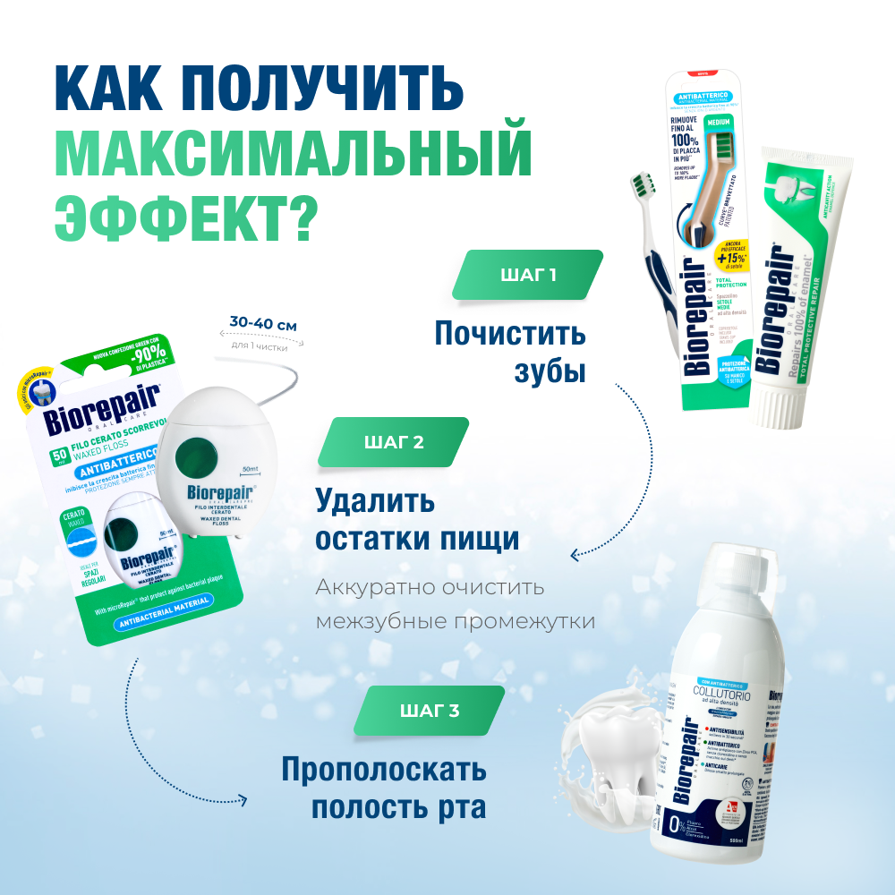 Биорепейр средней жёсткости изогнутая для комплексной защиты (синяя)