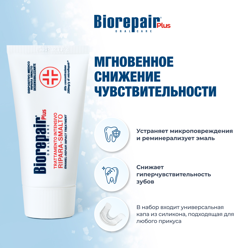 Зубная паста Биорепейр Плюс для снижения чувствительности и восстановления эмали зубов