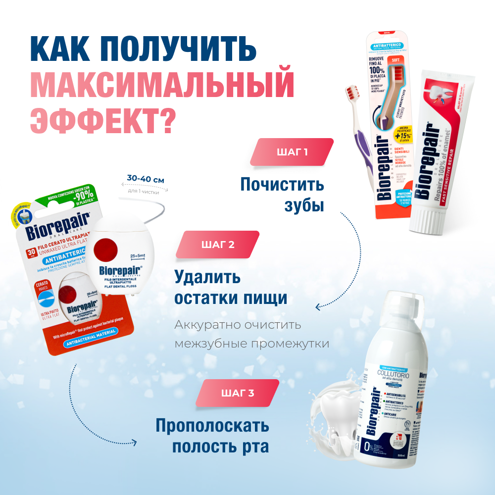 Биорепейр мягкая изогнутая для чувствительных зубов (фиолетовая)