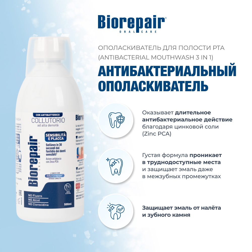 Биорепейр Антибактериальный ополаскиватель для полости рта