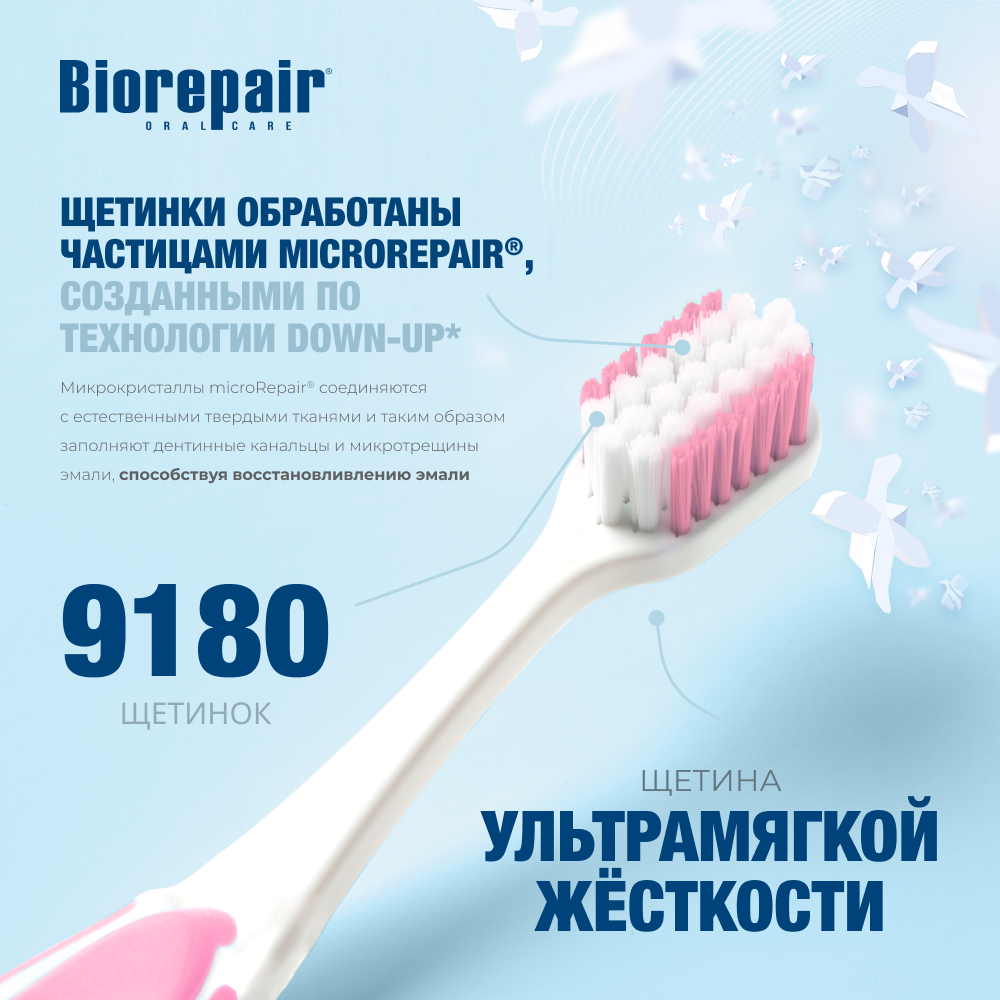 Biorepair<sup>®</sup> Gum Protection Ultra Soft Зубная щетка для десен Ультра-мягкая Розовая