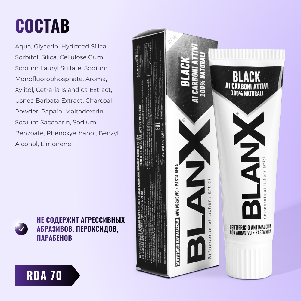 BlanX® Black Charcoal 75 мл